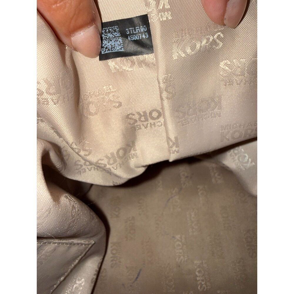 Michael Kors Paisley Leather Large Tote Brown MK Logo Charm Shoulder Bag - Picture 8 of 8